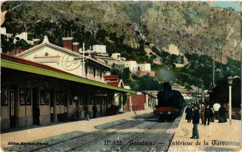 Carte postale ancienne Beaulieu - Intérieur de la Gare