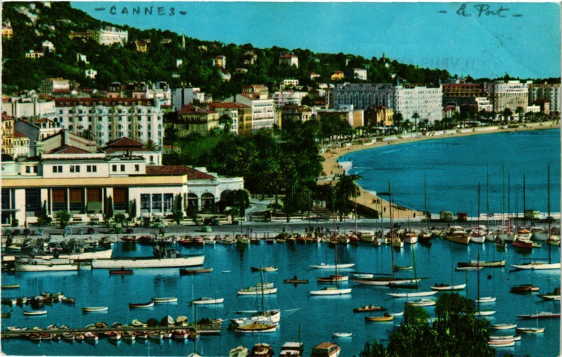 Carte postale ancienne Cannes - Le Port - le Casino, le Croisette à Cannes