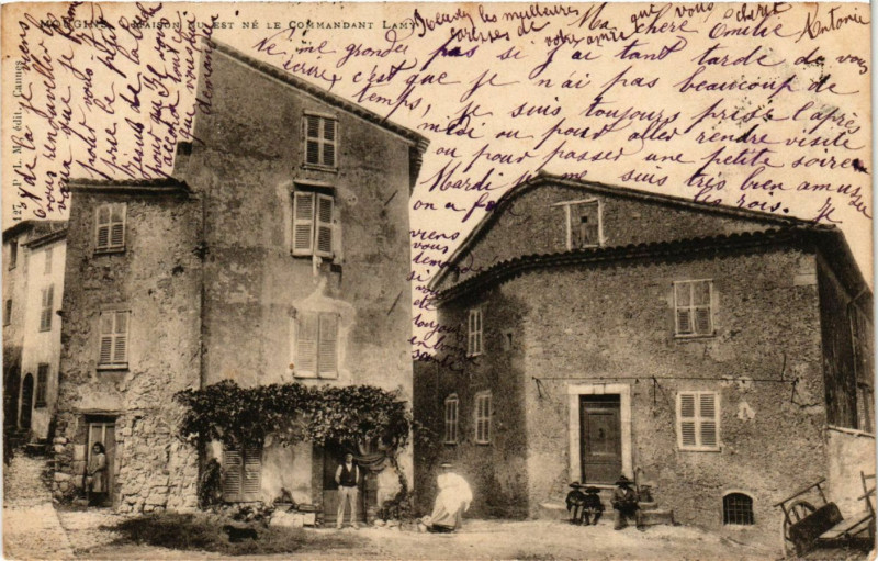 Carte postale ancienne Mougne Maison du Est né le Commandant Lamy