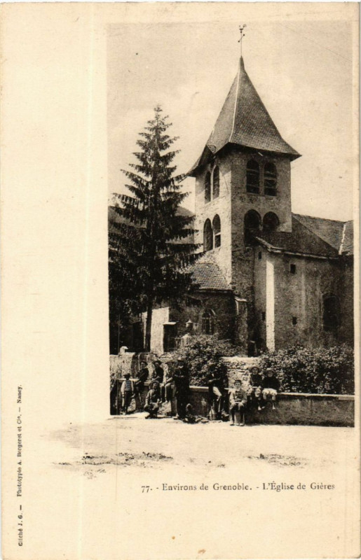 Carte postale ancienne Env. de Grenble - L'Eglise de Gieres à Gières