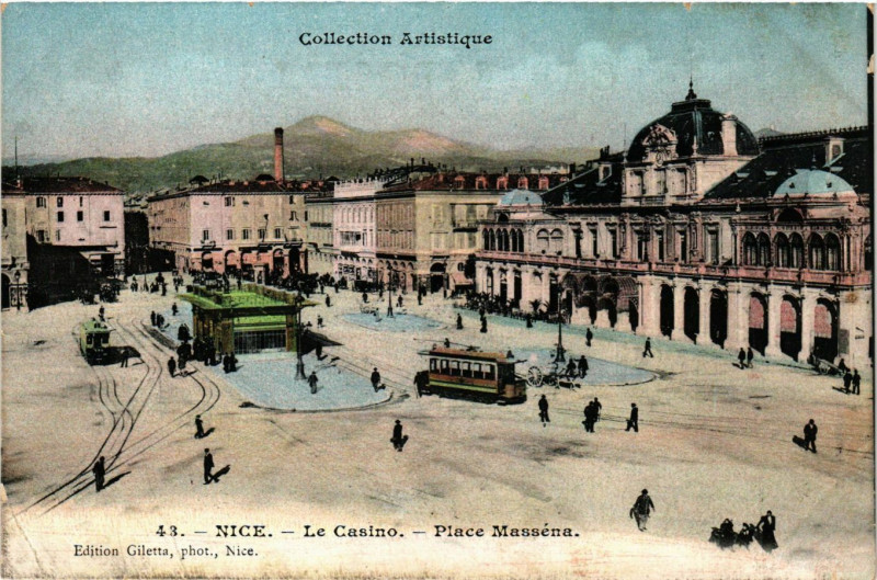Carte postale ancienne Nice - Le Casino - Place Masséna à Nice