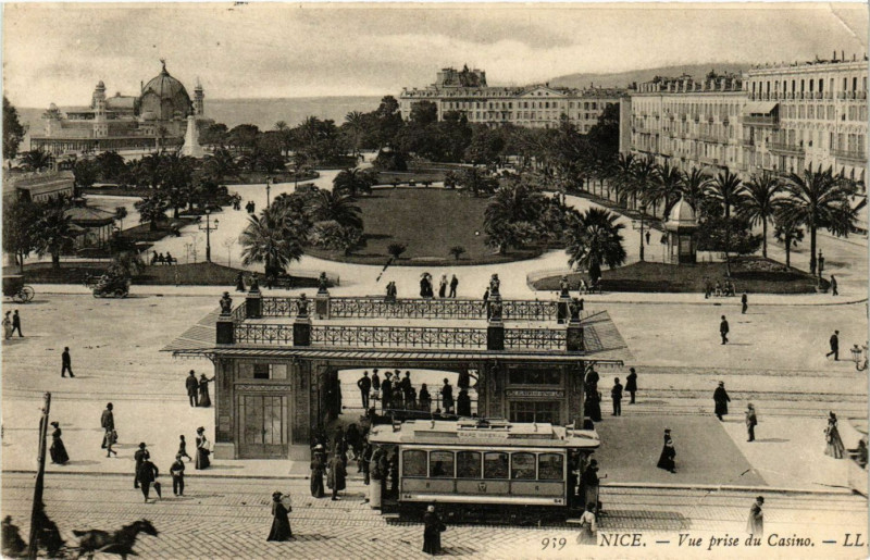 Carte postale ancienne Nice - Vue prise du Casino à Nice