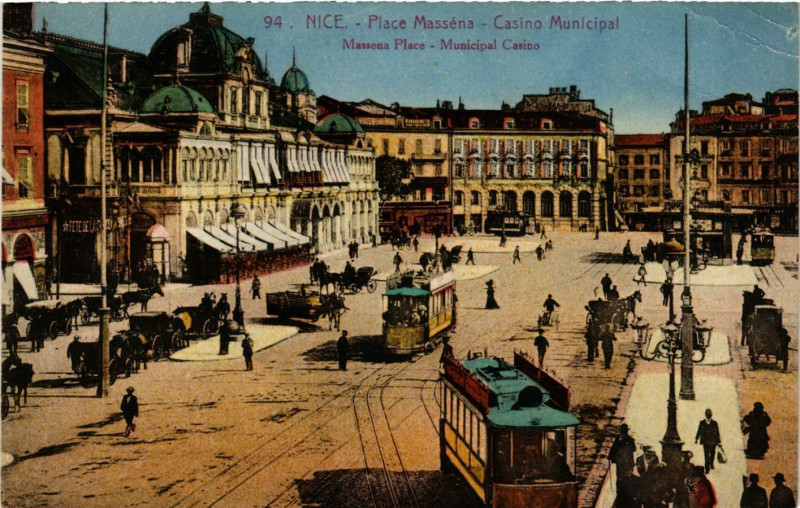 Carte postale ancienne Nice - Place Masséna-Casino Municipal à Nice