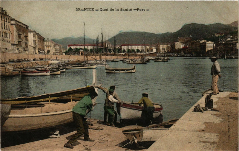 Carte postale ancienne Nice - Quai de la Sanité - Port à Nice