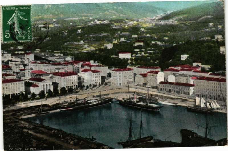 Carte postale ancienne Ed. Aqua 17 Nice Le Port à Nice