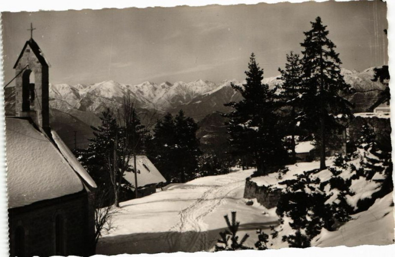 Carte postale ancienne Peira-Cava - Vue sur les Alpes