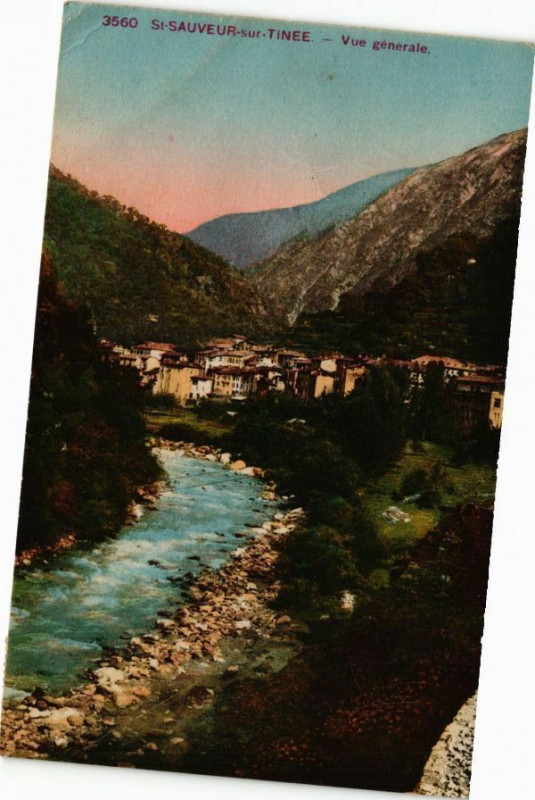 Carte postale ancienne Saint-Sauvrur-sur-Tinnée - Vue générale