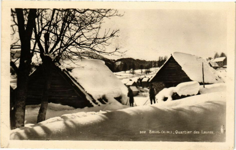 Carte postale ancienne Beuil - Quartier des Launes à Beuil