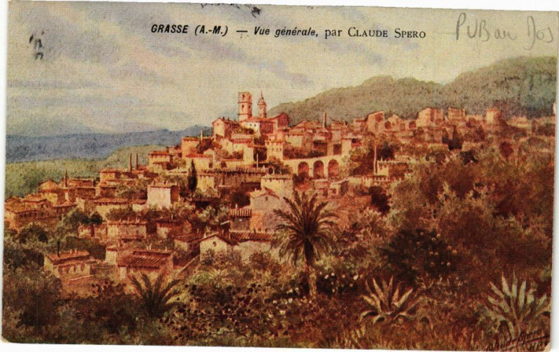 Carte postale ancienne Grasse - Vue générale par Claude Spero à Grasse