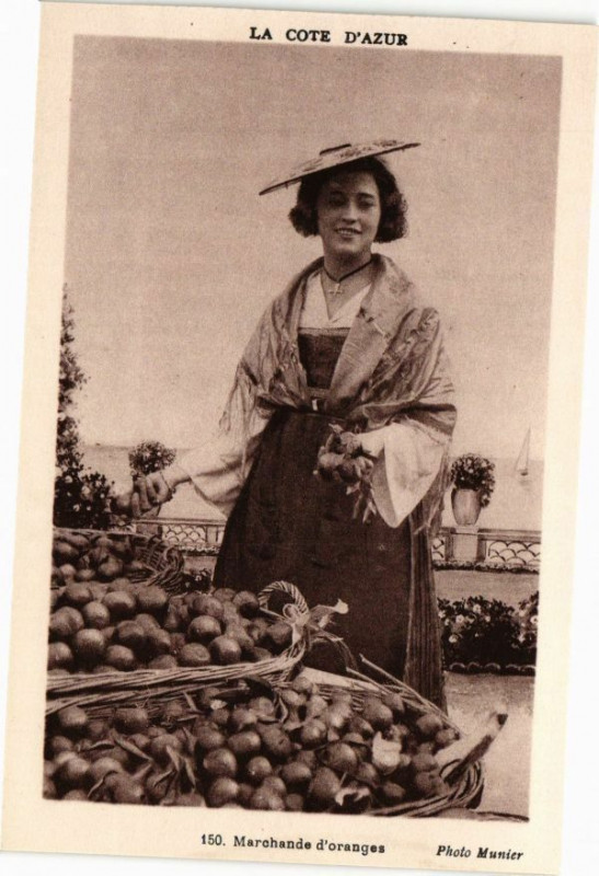 Carte postale ancienne Marchande d'oranges