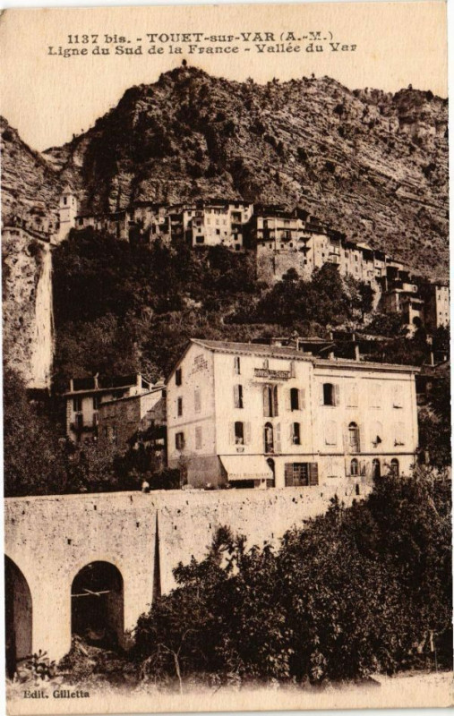 Carte postale ancienne Touet-sur-Var - Ligne du Sud de la France - Vallée du Var à Touët-sur-Var