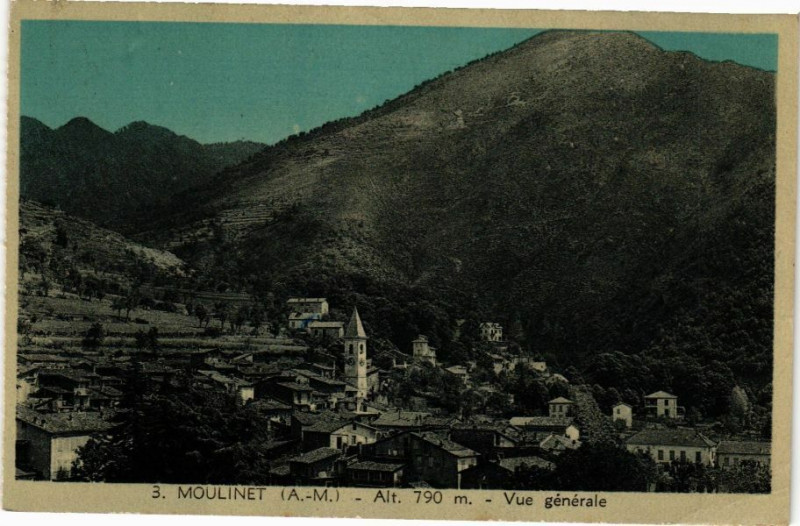 Carte postale ancienne Moulinet - Vue générale à Moulinet