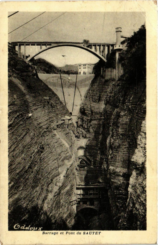 Carte postale ancienne Barrage et pont du Sautet