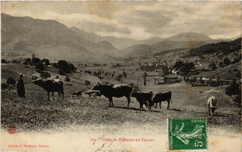 Carte postale ancienne Vallée de Saint-Martin-en-Vercors