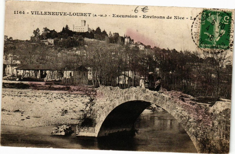 Carte postale ancienne Villeneuve-Loubet-Excursion-Environs de Nice à Nice