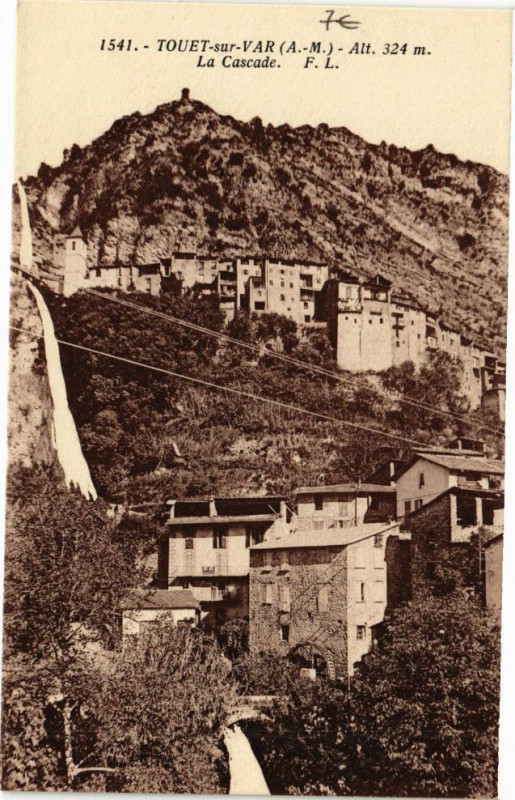 Carte postale ancienne Touet-sur-Var-La Cascade
