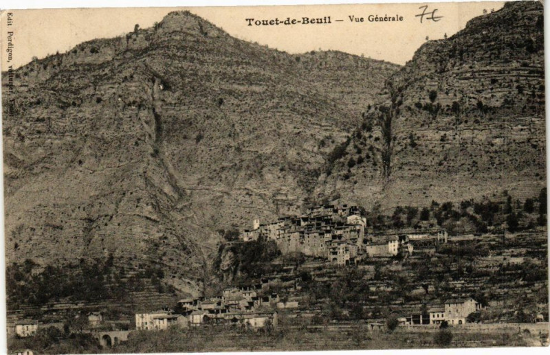 Carte postale ancienne Touet-de-Beuil Vue générale à Beuil
