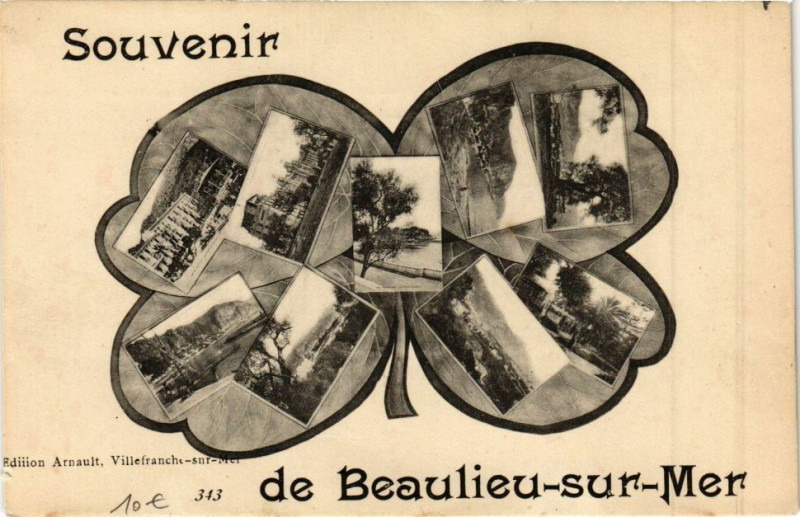 Carte postale ancienne Souvenir de Beaulieu-sur-Mer à Beaulieu-sur-Mer