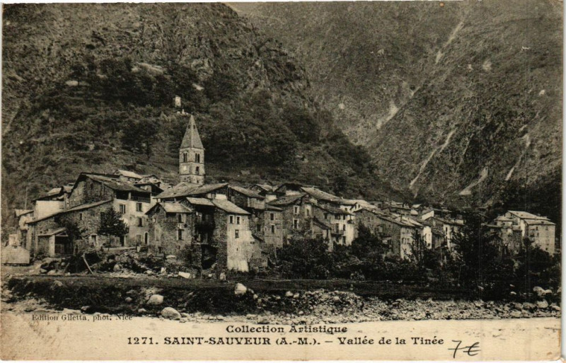 Carte postale ancienne Saint-Sauveur -Vallée de la Tinée