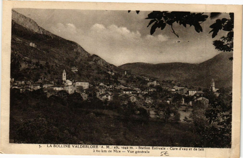 Carte postale ancienne La Bolline Valdeblore-Station Estivale-Cure d'eau et de lait à Valdeblore