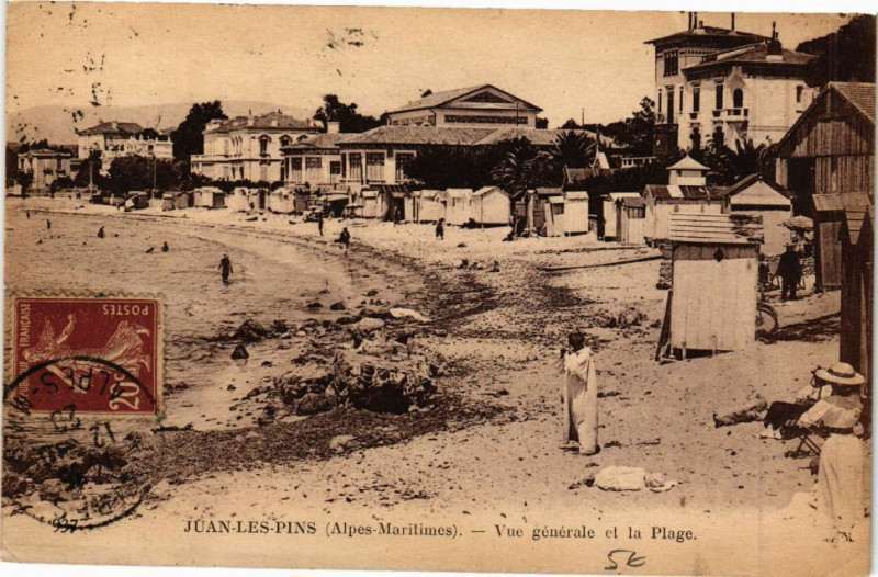 Carte postale ancienne Juan-les-Pins - Vue générale et la Plage
