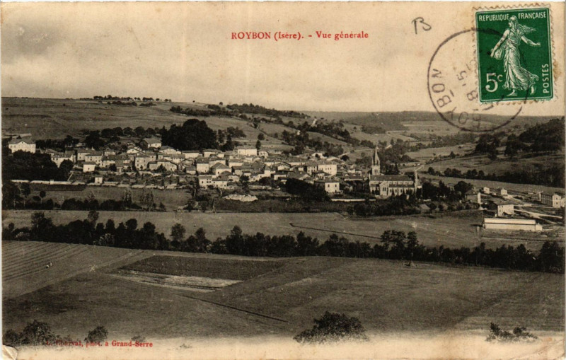 Carte postale ancienne Roybon - Vue générale à Roybon