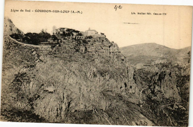 Carte postale ancienne Gourdon Sur Loup à Gourdon