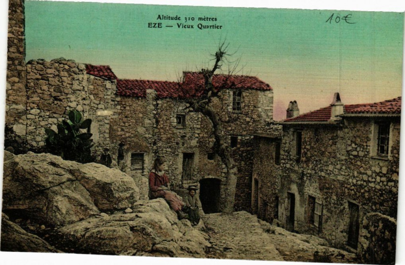 Carte postale ancienne Eze Vieux Quartier à Èze