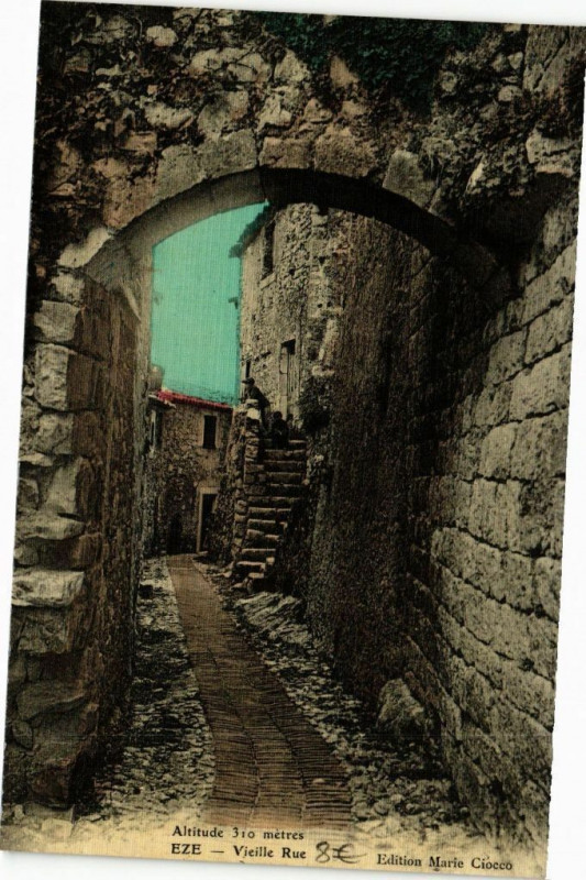 Carte postale ancienne Eze Vieille Rue à Èze