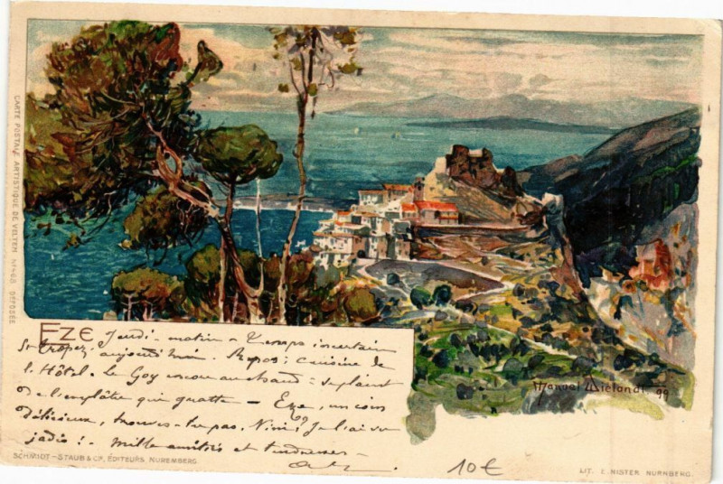 Carte postale ancienne Eze à Èze