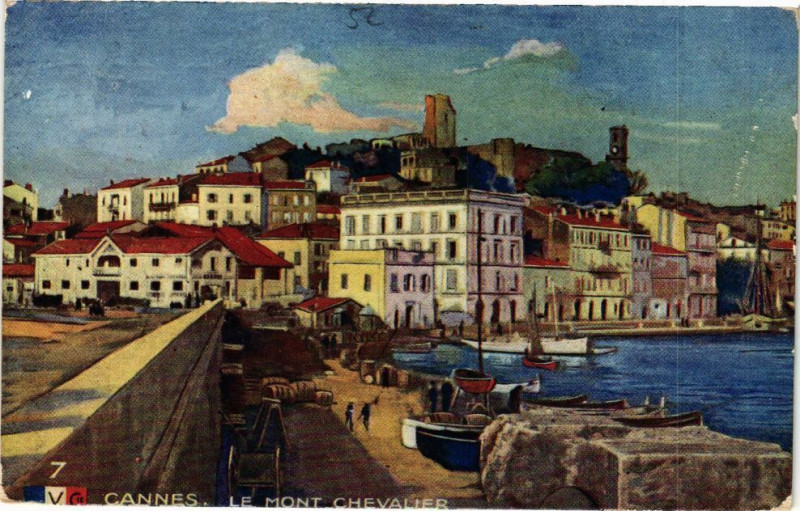 Carte postale ancienne Cannes Le Mont Chevalier à Cannes