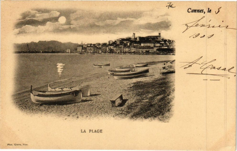 Carte postale ancienne Cannes La Plage à Cannes