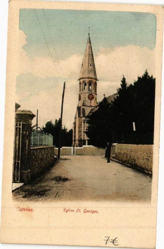 Carte postale ancienne Cannes Eglise St Georges à Cannes