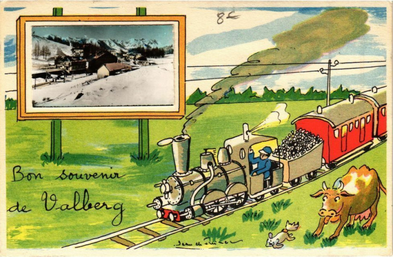 Carte postale ancienne Bon souvenir de Valberg