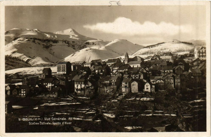 Carte postale ancienne Beuil Vue générale à Beuil