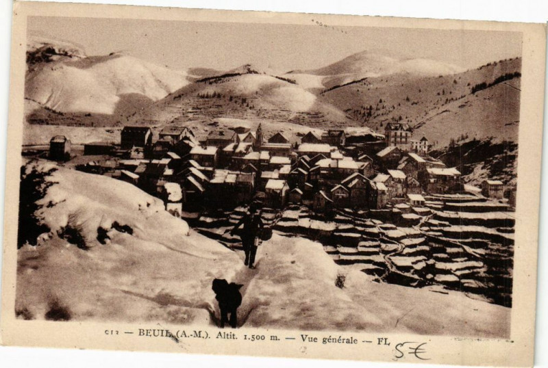Carte postale ancienne Beuil Altit-Vue générale à Beuil