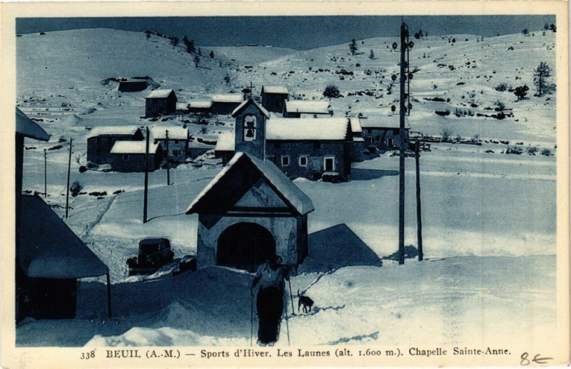 Carte postale ancienne Beaulieu Sports d'Hiver.Les Launes-Chapelle Sainte-Anne