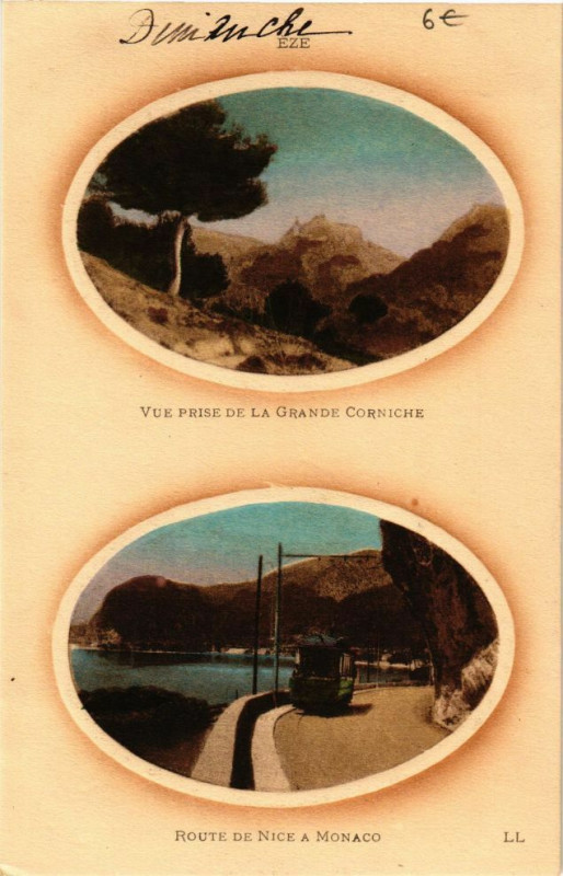 Carte postale ancienne Vue prise de la grande corniche