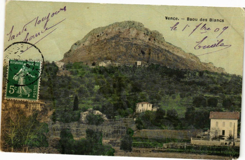 Carte postale ancienne Vence - Baou des blancs à Vence