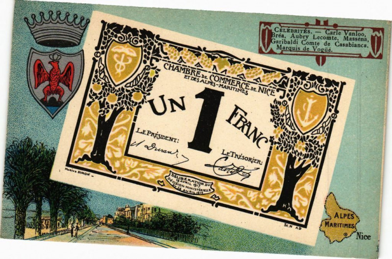 Carte postale ancienne Un 1 franc