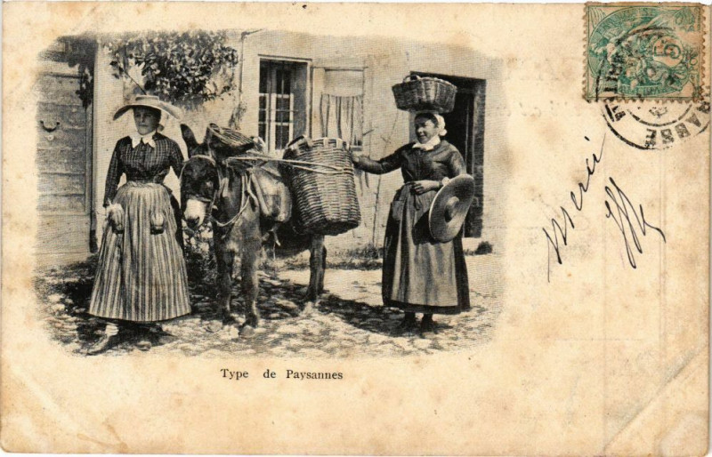 Carte postale ancienne Type de paysannes