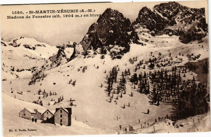 Carte postale ancienne Saint-Martin-Vesubie - Madone de Fenestre en hivers à Saint-Martin-Vésubie