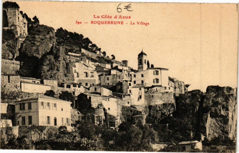 Carte postale ancienne Roquebrune - Le village