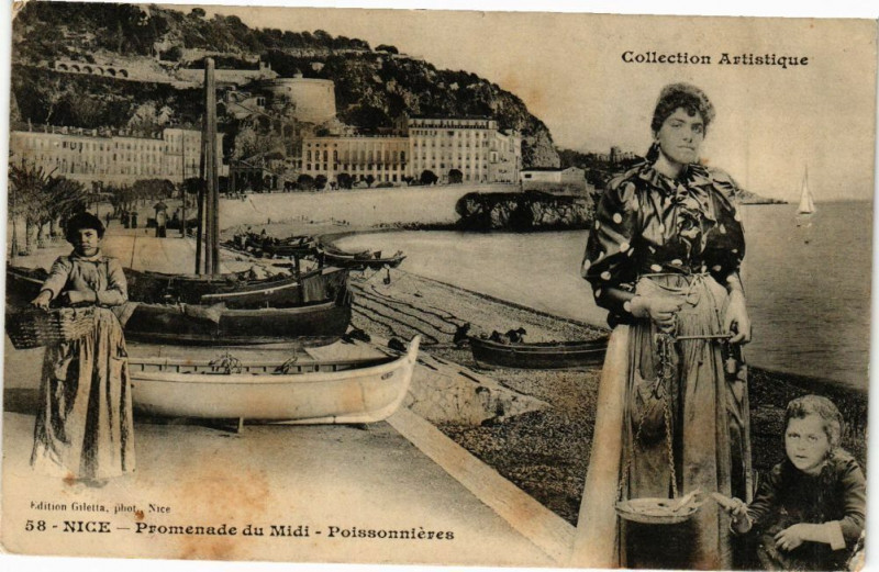 Carte postale ancienne Nice - Promenade du midi à Nice