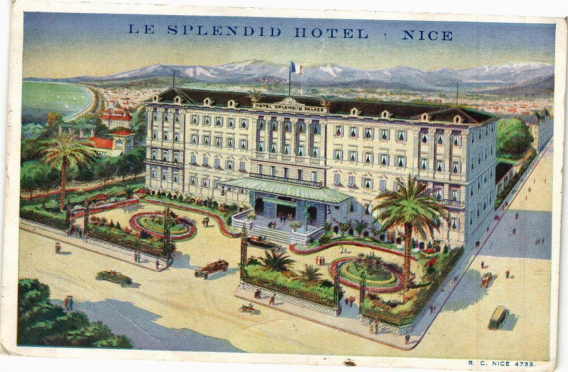 Carte postale ancienne Nice - Le splendid hotel à Nice