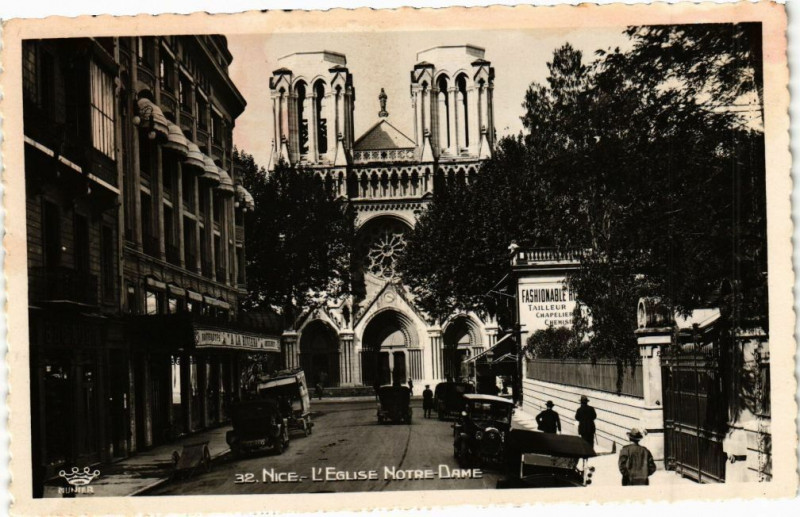 Carte postale ancienne Nice - L'eglise nortre dame à Nice