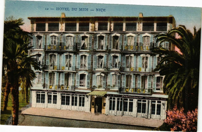 Carte postale ancienne Nice - Hotel du midi à Nice