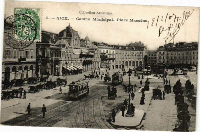 Carte postale ancienne Nice - Casio municipal à Nice