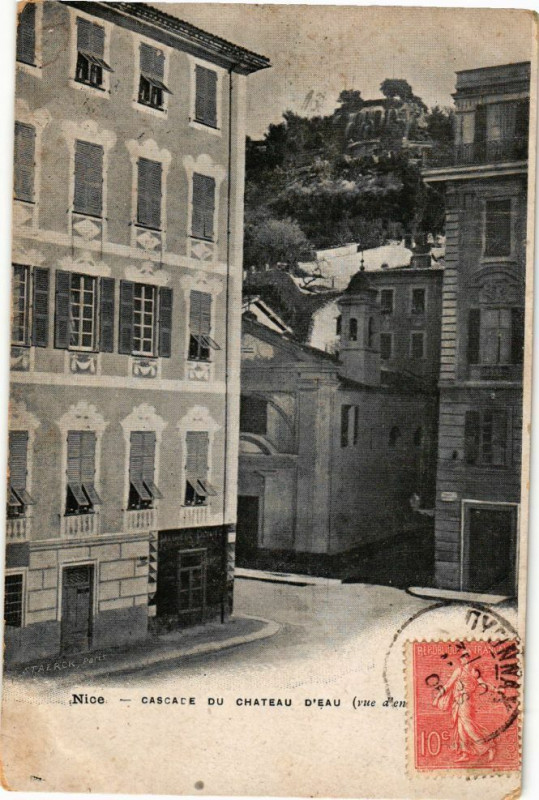 Carte postale ancienne Nice - Cascade du chateau d'eau à Nice