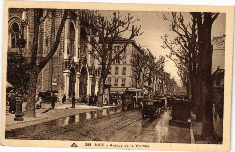Carte postale ancienne Nice - aVENUE De La Victoire à Nice